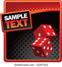 casino dice red and black halftone advertisement