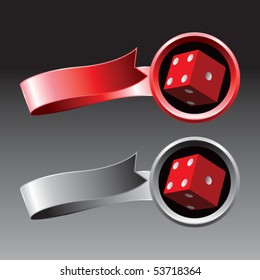 casino dice red and gray ribbons