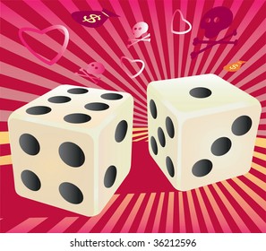 Casino dice seven points combination.