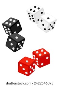 casino dice stock ilustración de vector aislado en fondo blanco