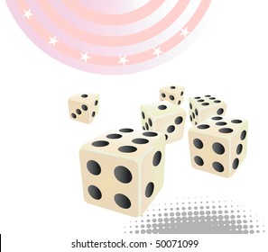 Casino dise set abstract composition. Vector illustration.