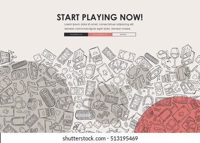 casino Doodle Website Template Design