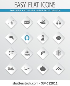 Casino easy flat web icons for user interface design