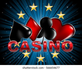 Casino elegant logo from poker cards symbols