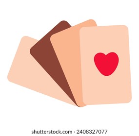Casino element of colorful set. This captivating illustration showcases a casino-themed design with a focus on classic playing cards. Vector illustration.