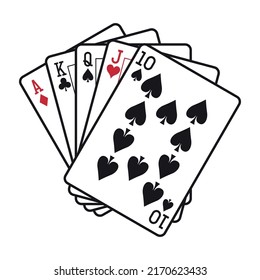 Casino element playing cards on white background - Vector illustration