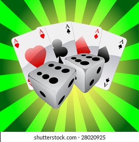 casino elements on colored background