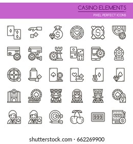 Casino Elements , Thin Line and Pixel Perfect Icons

