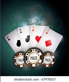 Casino elements/Poker cards and chips