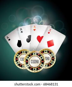 Casino elements/Poker cards and chips