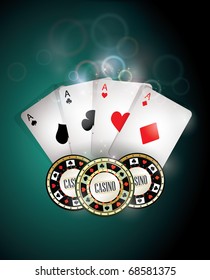 Casino elements/Poker cards and chips