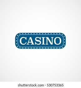 Casino Emblem Blue Flat Icon On White Background