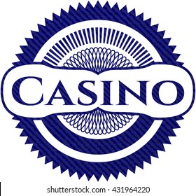 Casino emblem with jean background