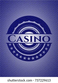 Casino emblem with jean background
