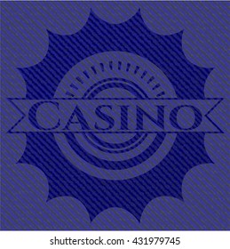 Casino emblem with jean texture