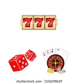 Casino and equipment cartoon icons in set collection for design. Gambling and money vector symbol stock web illustration.