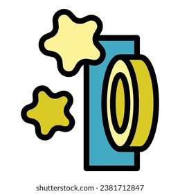 Casino event icon outline vector. Draw prize. Winner bingo color flat