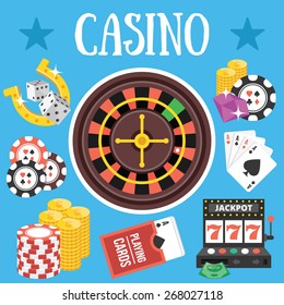 Casino. Flat design vector illustration