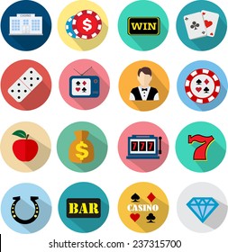 Casino flat icons