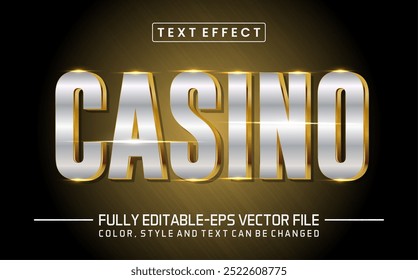 Efeito de texto da fonte do Casino editável