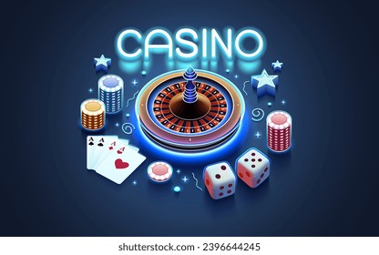 Casino fortune machine winner, jackpot fortune of luck, win banner. Vector illustration