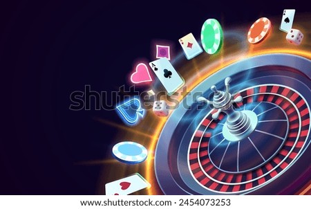 Casino fortune machine winner, jackpot fortune of luck, win banner. Vector illustration