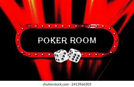 Etiqueta de marco de casino, ganadora de cintas. Ilustración del vector