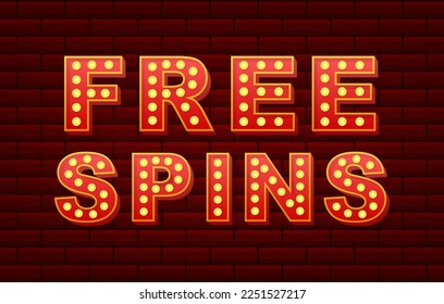 Casino free spins slots. Online casino. Gambling casino games. Vector stock illustration.