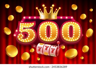 Casino free spins, special voucher 500 coins, Banner special offer. Vector illustration