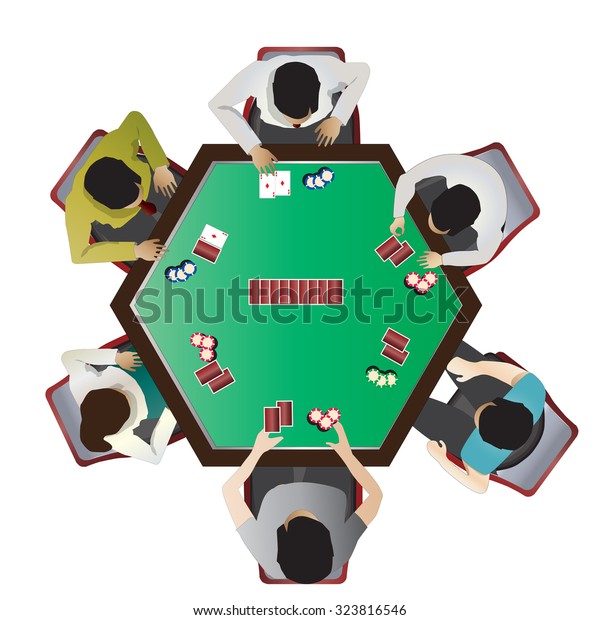 Casino Furniture Poker Table Top View Stock Vector Royalty Free