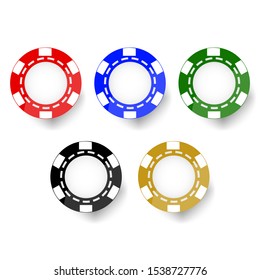 Casino gamble chips vector illustration various colors