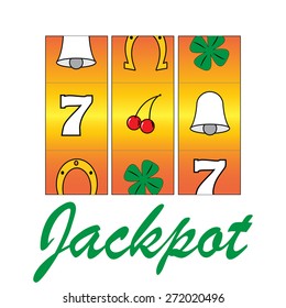 casino gamble machine - jackpot slots. vector illustration