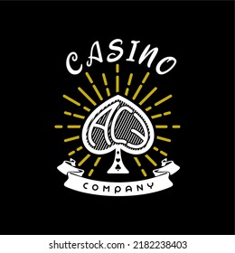 Casino, Gambling Cards, Betting Logo Design. Ace Spade Poker Card Logo Simple Vector Design