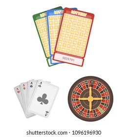 Casino and gambling cartoon icons in set collection for design. Casino and equipment vector symbol stock web illustration.