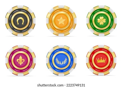 casino gambling chips vector illustration isolated on white background