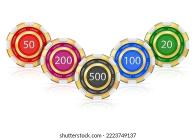 casino gambling chips vector illustration isolated on white background