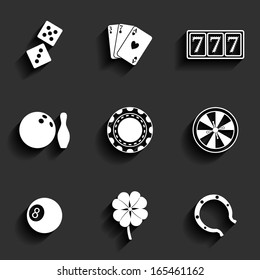 Casino and Gambling Flat Icons for Web and Mobile Applications