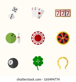 Casino and Gambling Flat Icons for Web and Mobile Applications.