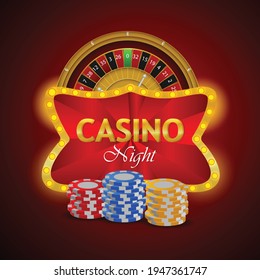 Casino gambling game with golden text and playing cards and casino slot 