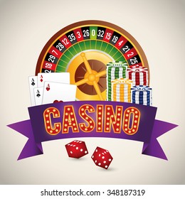 Casino gambling game graphic design, vector illustration eps10