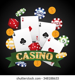 Casino gambling game graphic design, vector illustration eps10