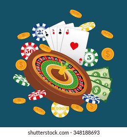 Casino gambling game graphic design, vector illustration eps10