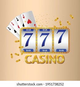 Casino gambling game with roulette , gold coin, dice and background