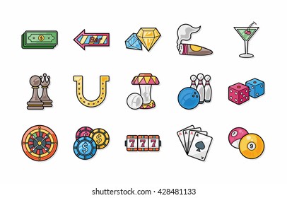 Casino and gambling icons set,eps10
