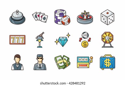 Casino and gambling icons set,eps10