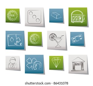 casino and gambling icons - vector icon set