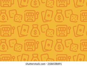 Casino and gambling pattern background for graphic design.A-size horizontal.