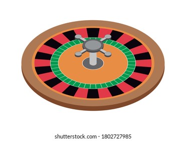 Casino gambling roulette on white background.