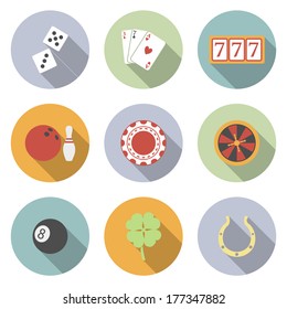 Casino and Gambling Vector Flat Icons for Web and Mobile Applications.