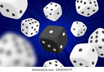 Casino game concept with dice. 3d vector concept